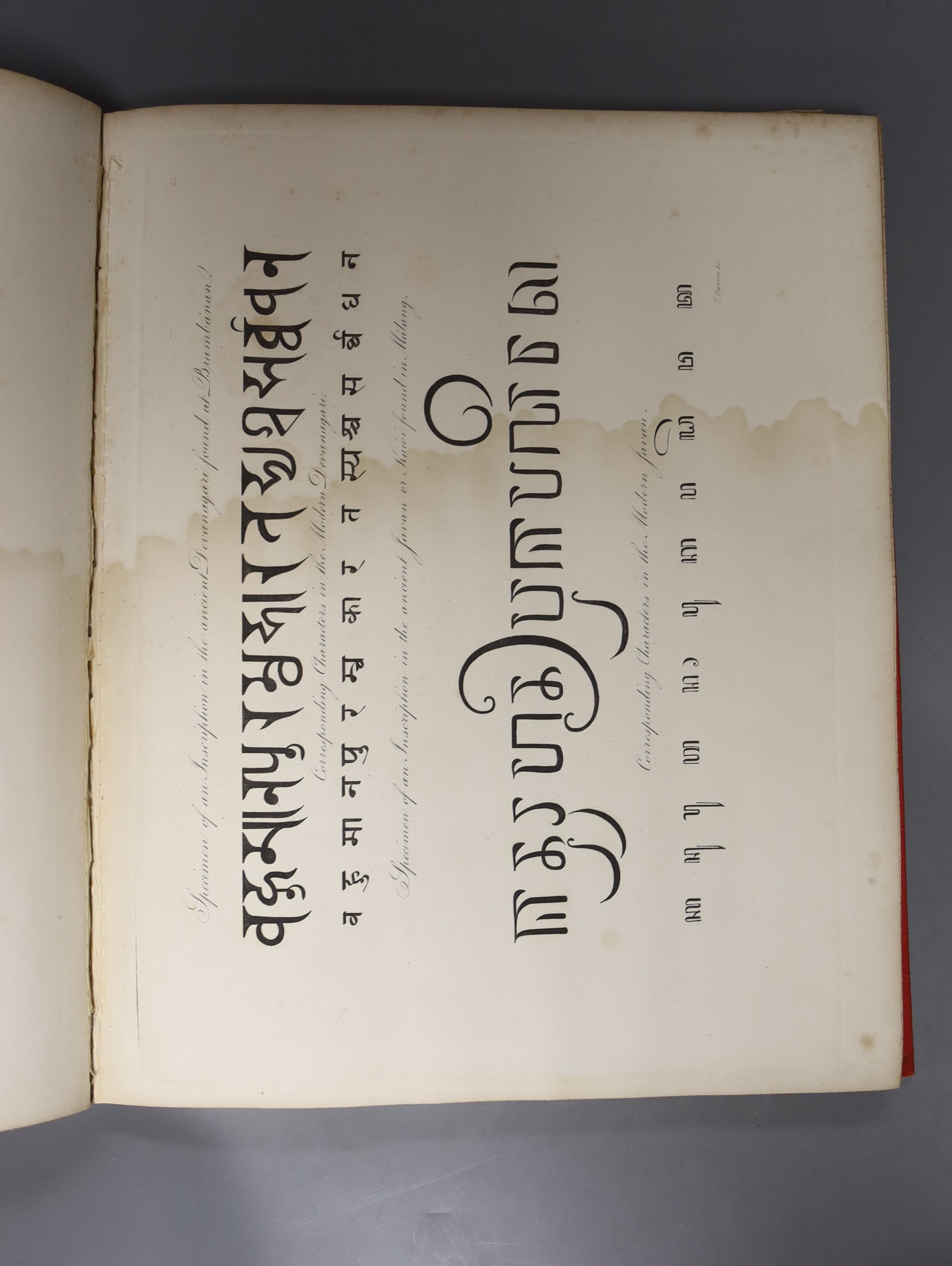 Raffles, Thomas, Stamford, Sir - Plates to Raffles History of Java, plates badly water stained, Henry G. Bohn, London, 1844